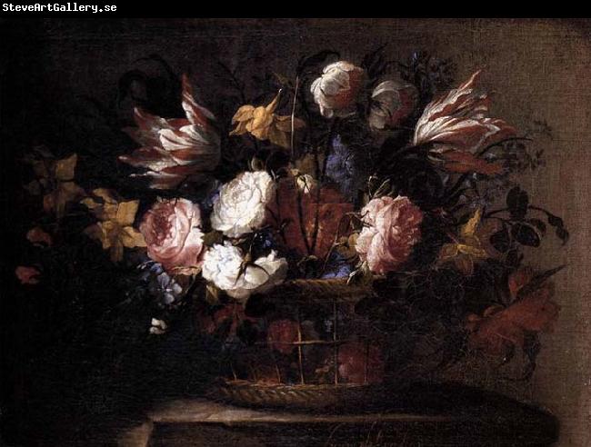 Arellano, Juan de Still-Life with a Basket of Flowers